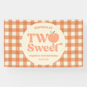 Banderoles Deux Fruits de Pêche Sucrée Deuxième fête d'annive
