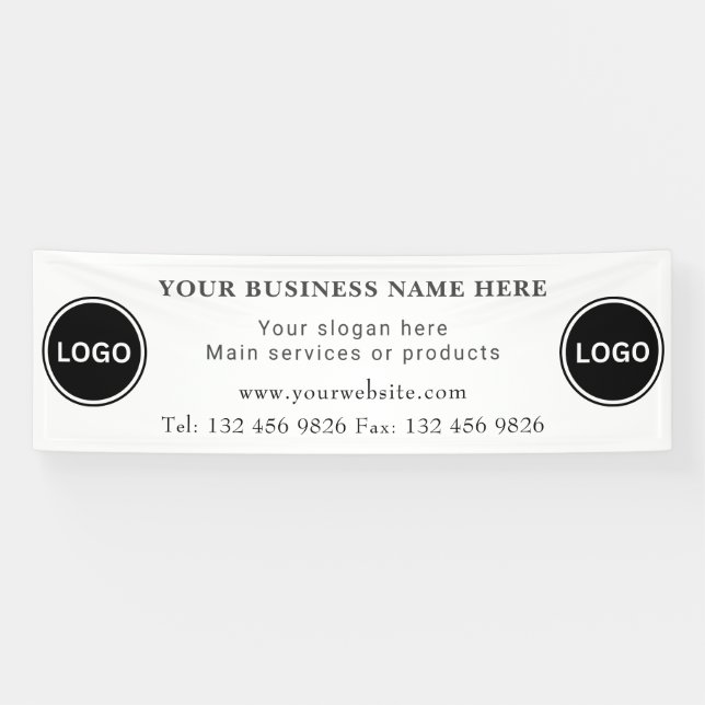 Banderoles Deux informations de contact du logo de l'entrepri (Horizontal)
