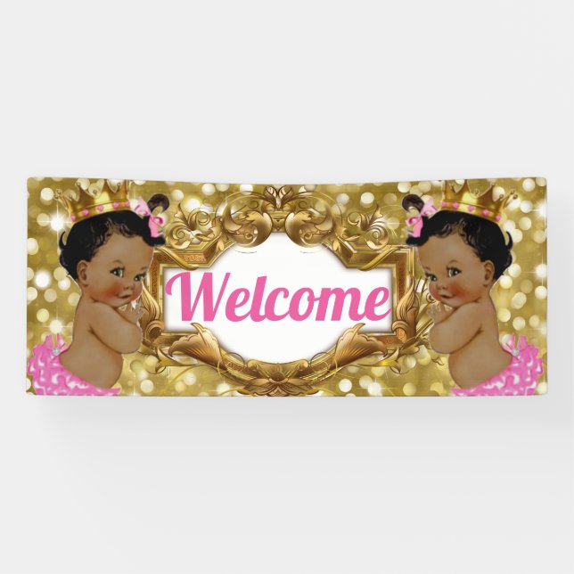 Banderoles Deux princesses africaines|Parties scintillant ros (Horizontal)