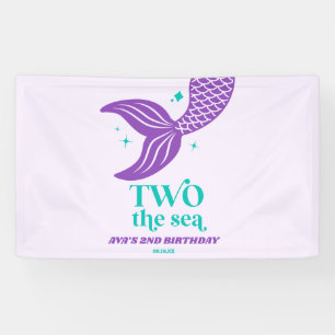 Banderoles DEUX Sea Mermaid 2e fête d'anniversaire