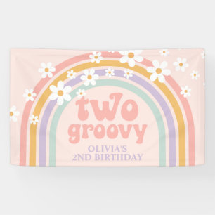 Banderoles DEUX Super Pastel arc-en-ciel 2E anniversaire