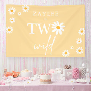 Banderoles Deux Wild 2e fête d'anniversaire Boho Daisy Bienve