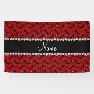 Banderoles Diamant noir rouge nommé fait sur commande d'arc