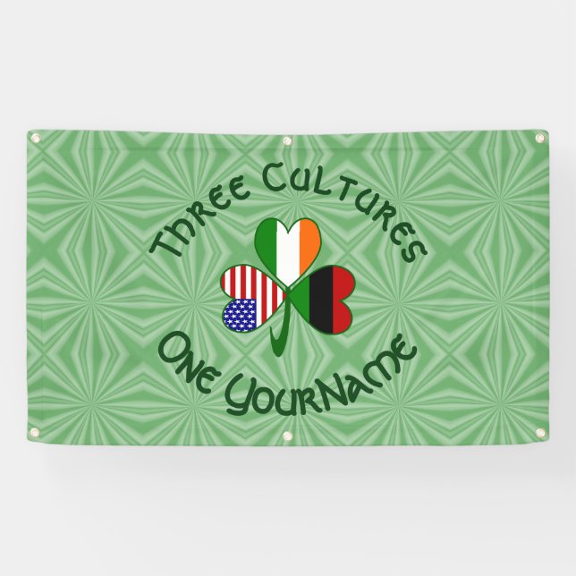Banderoles Diaspora africaine irlandais Shamrock américain pe (Horizontal)