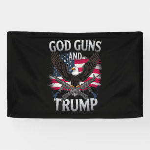 Banderoles Dieu Armes Et Trump Aigle Drapeau Américain Vintag