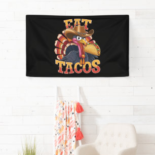 Banderoles Dinde de Thanksgiving Manger des Tacos Drôle Mexi
