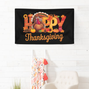 Banderoles Dindes de Thanksgiving heureux automne