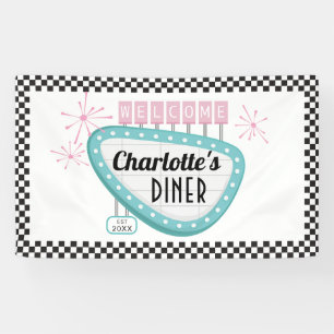 Banderoles Diner Retro 1950 Anniversaire