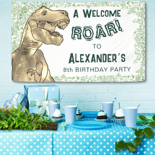 Banderoles Dinosaur Roar 8ème anniversaire fête bienvenue