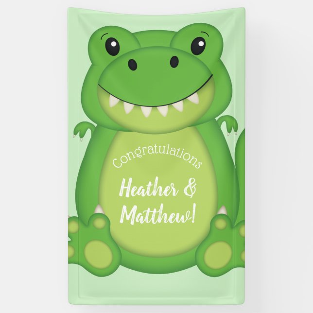 Banderoles Dinosaure Baby shower T-Rex (Vertical)