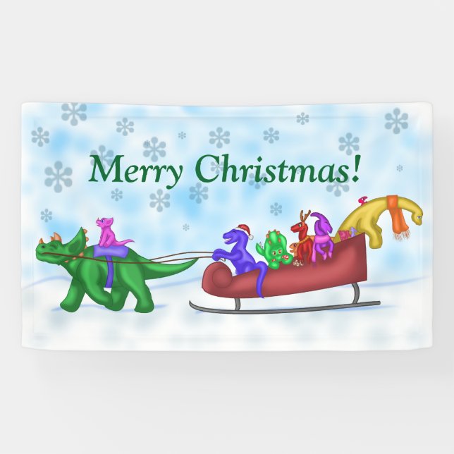 Banderoles Dinosaure Sleigh Ride (Horizontal)