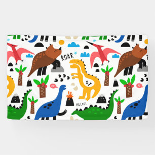 Banderoles Dinosaures motif transparent