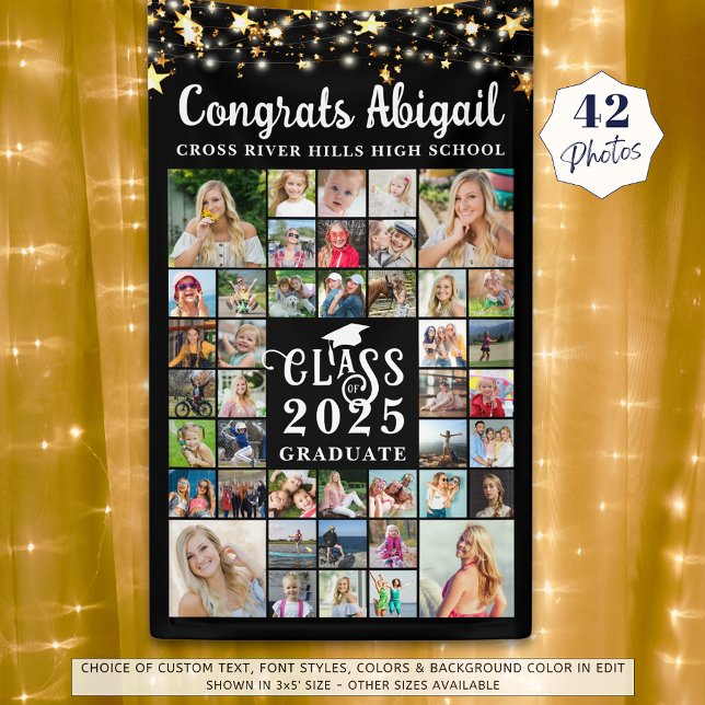 Banderoles Diplôme 42 Collage de photos Script Classe Année (Créateur téléchargé)