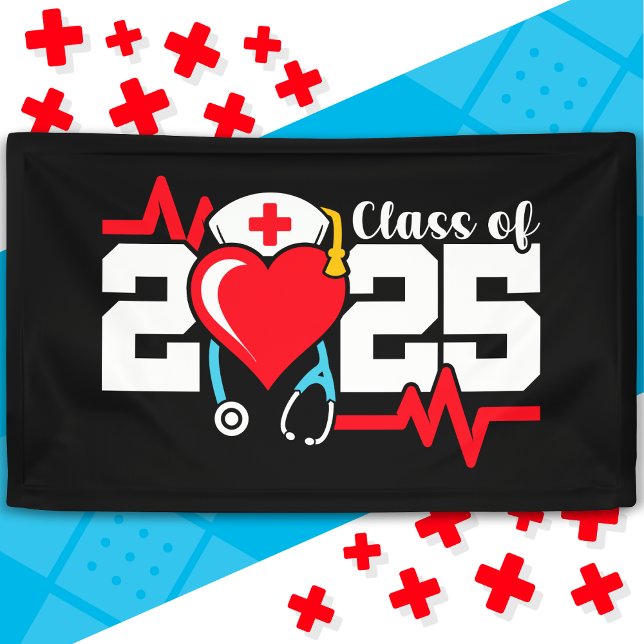 Banderoles Diplômé de l'école de soins infirmiers 2025 Diplôm (Créateur téléchargé)
