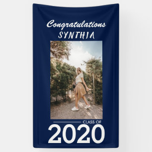 Banderoles Diplômé en 2020 Symbole du Jardin photo bleu de