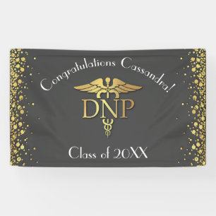 Banderoles Diplômé en pratique infirmière avancée Gris Or