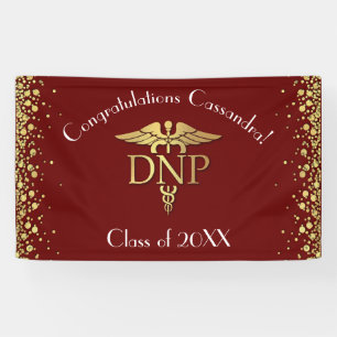 Banderoles Diplômé en pratique infirmière avancée Marron Or