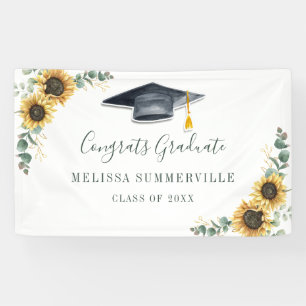 Banderoles Diplôme floral de tournesol Eucalyptus Script