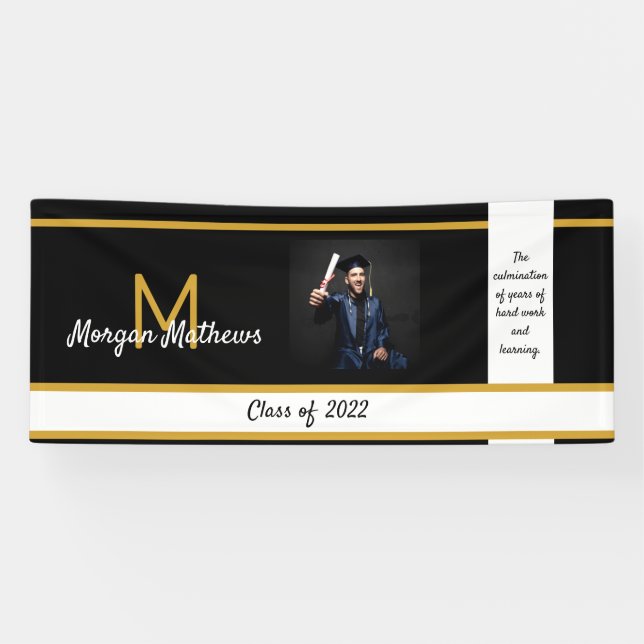 Banderoles Diplôme Noir traditionnel (Horizontal)