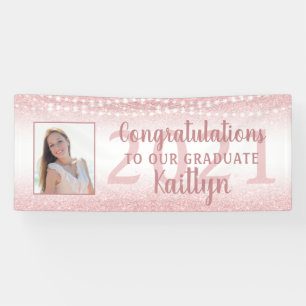 Banderoles Diplôme Rose Gold Parties scintillant Lumières Ph