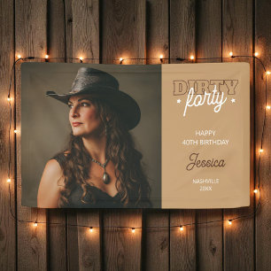 Banderoles Dirty Forty Rodeo Western Photo 40e Anniversaire