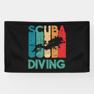 Banderoles Diver Vintage Style Scuba Diving Silhouette