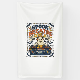 Banderoles DJ Ghost Spooky Beats Gravure Vintage Halloween