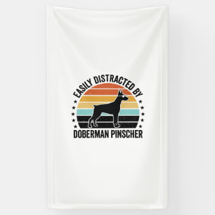Banderoles Doberman Pinscher Graphique Vintage Coucher de Sol