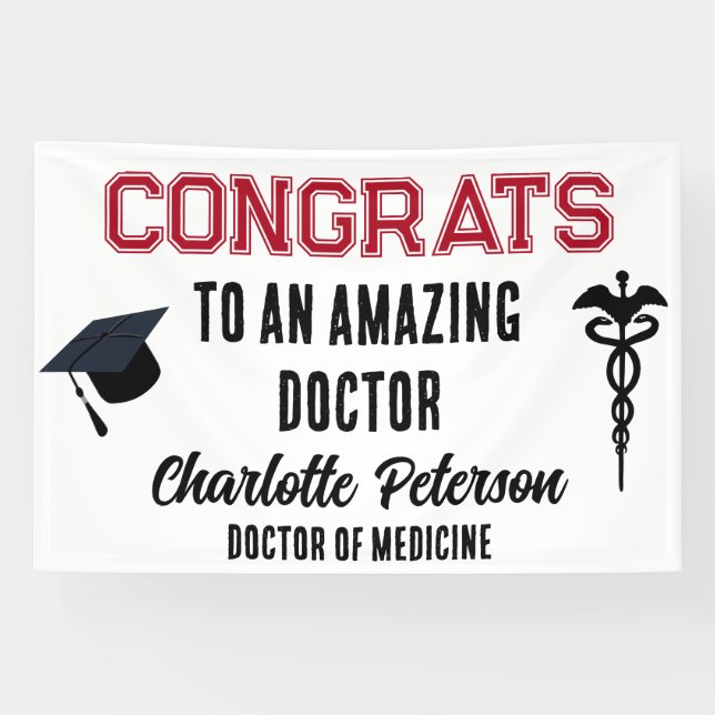 Banderoles Docteur Médicale Congrats de l'école Graduation (Horizontal)