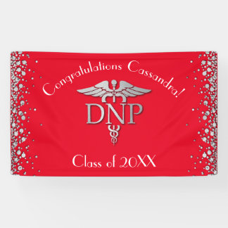 Banderoles Doctor of Nursing Practice Graduation Red Silver