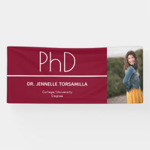 Banderoles Doctorat Burgundy White Graduation Photo