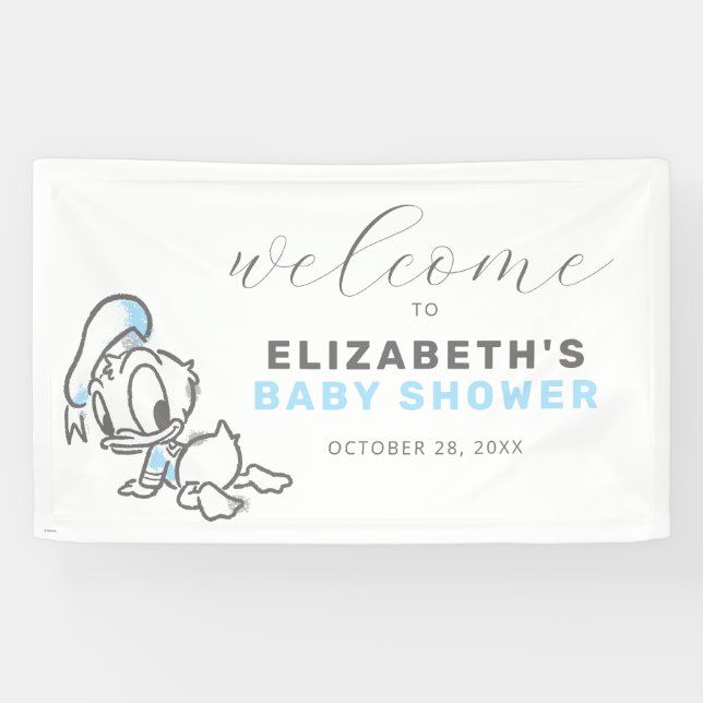 Banderoles Donald Duck Baby shower Bienvenue (Horizontal)
