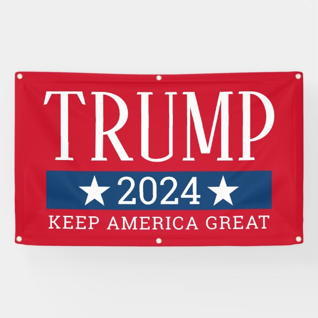 Banderoles Donald Trump 2024 Nom énorme Keep America Grand ro (Horizontal)