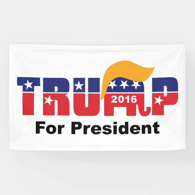 Banderoles Donald Trump Président 2016 GOP Elephant Hair Logo (Horizontal)