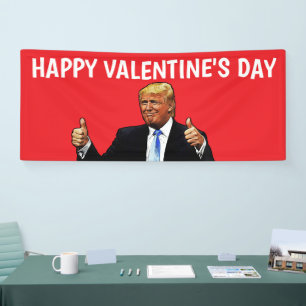 BANDEROLES DONALD TRUMP VALENTINE'S DAY PARTY RED BANNER