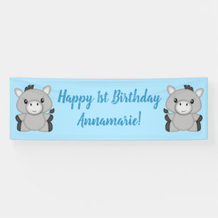 Banderoles Donkey Birthday Party Blue