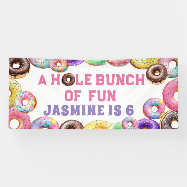 Banderoles Donut Anniversaire Soirée Hole Bund Amusement (Horizontal)
