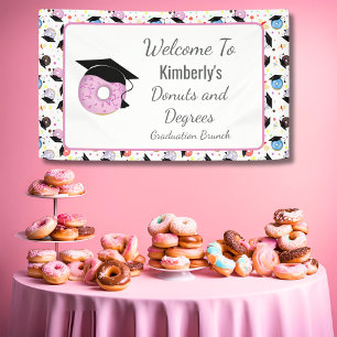 Banderoles Donuts et diplômes Motif de fin d'études Bienvenue