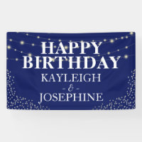 Double Célébration Elégante Marine Anniversaire