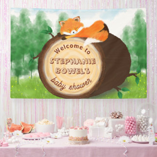 Banderoles Douce Bébé Renard Boisée Baby Shower