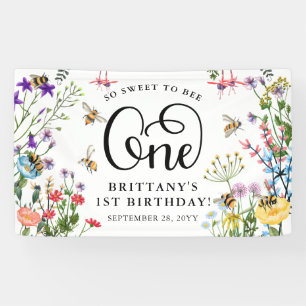 Banderoles 'Douce comme une abeille' Fleur sauvage & Bourdon