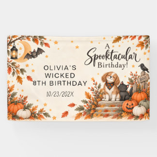 Banderoles Douce Petite Sorcière Halloween Aquarelle Annivers