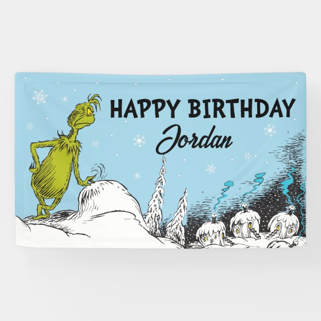 Banderoles Dr Seuss | Grinch Winter Birday (Horizontal)