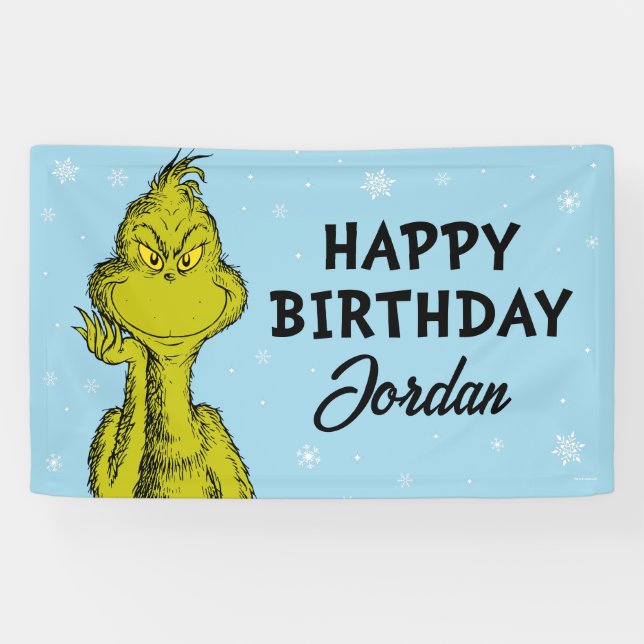 Banderoles Dr Seuss | Grinch Winter Birday (Horizontal)