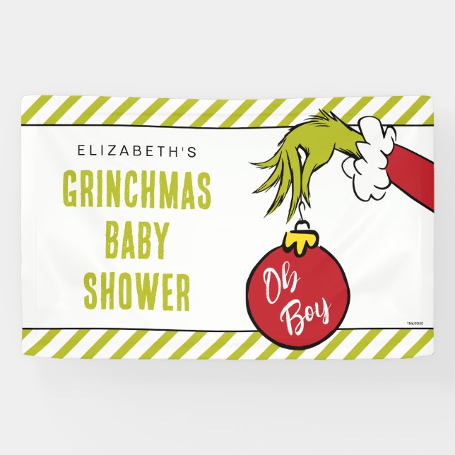 Banderoles Dr Seuss | Oh Boy Grinch Baby shower (Horizontal)