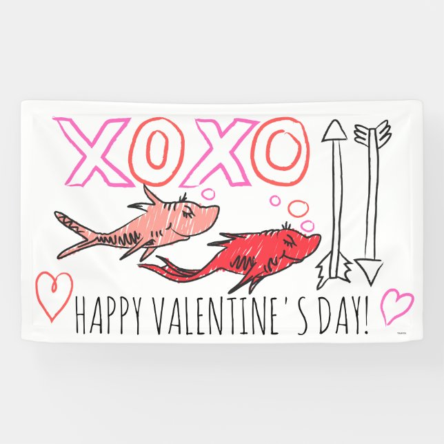 Banderoles Dr Seuss Valentine| Conception XOXO (Horizontal)
