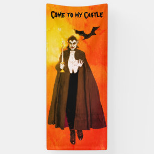 Banderoles Dracula's Castle Halloween Party Banner