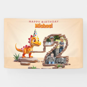 Banderoles Dragon Little Dino   2e anniversaire Big Number Ph