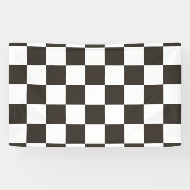 Banderoles Drapeau À damiers (noir et blanc) (Motif du vérifi (Horizontal)
