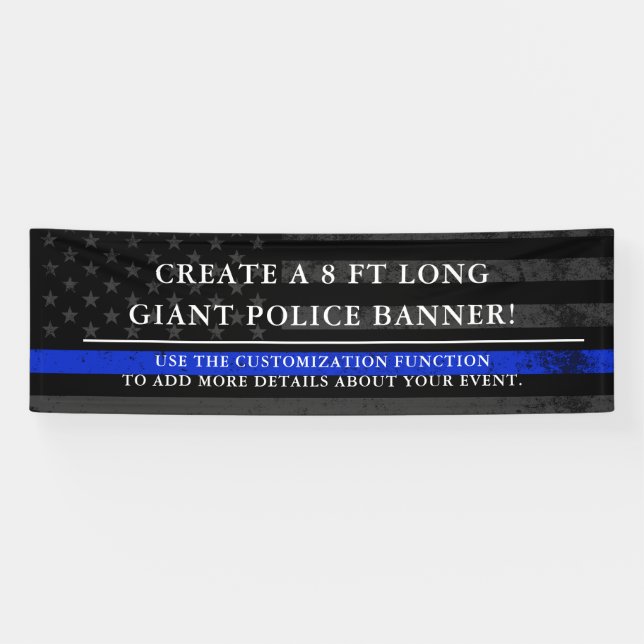 Banderoles Drapeau américain à thème de la police fond sombre (Horizontal)
